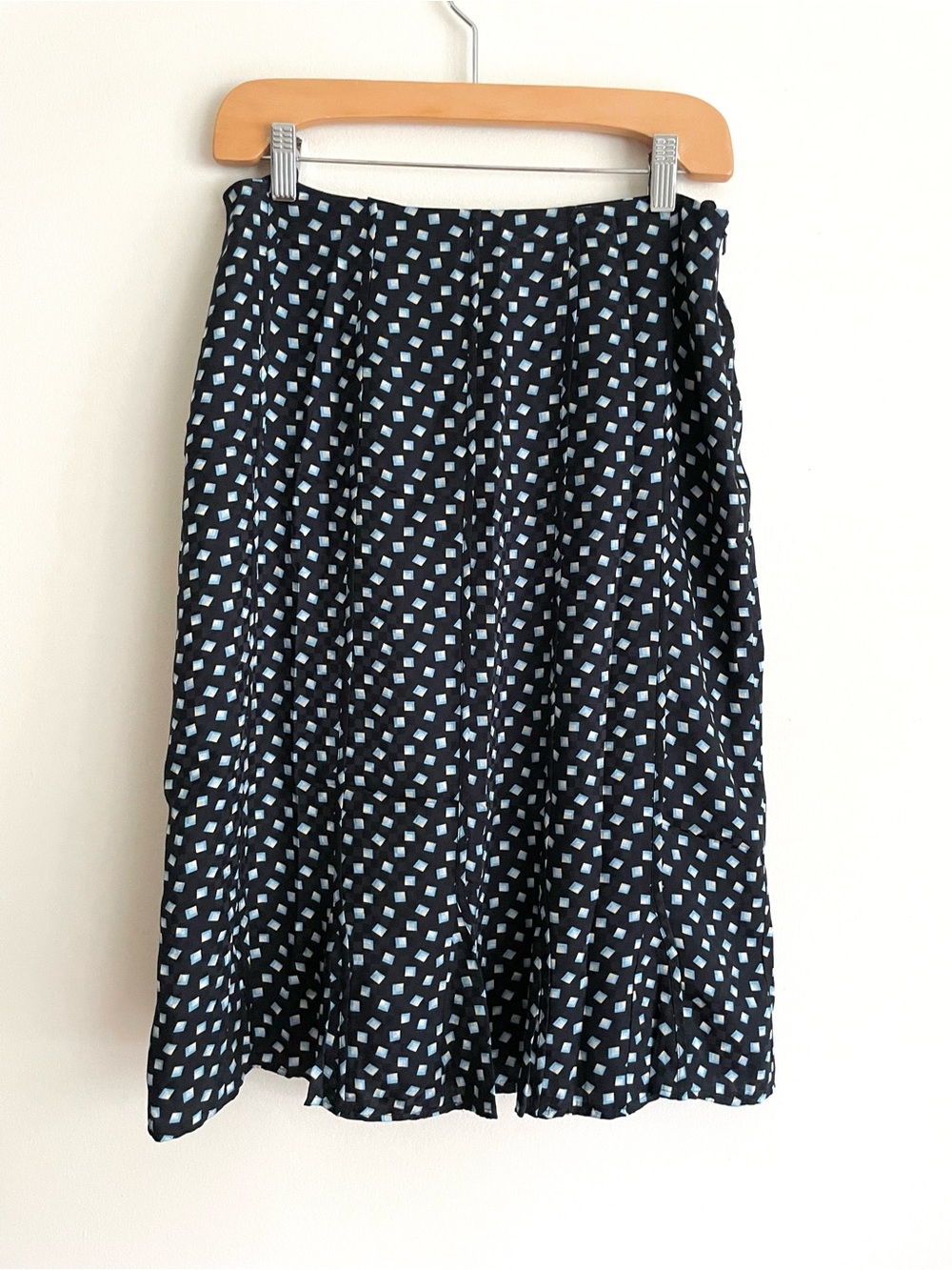 Jones New York Silk Geometric Print Midi Skirt